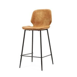Barstoel-Seashell-hoog-cognac