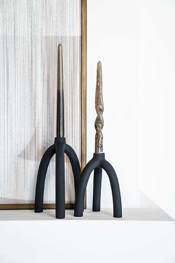 Kaars Swirly – bruin – set van 4