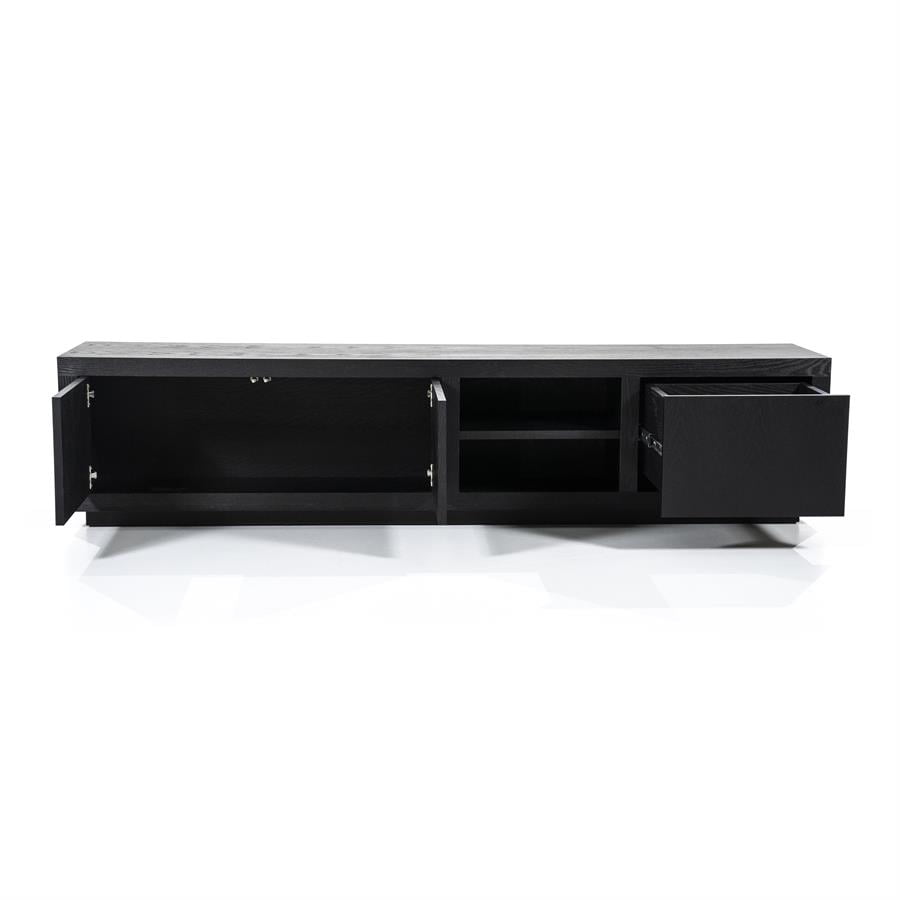 Eleonora-TV-meubel-Helsinki-200-cm-2-drs-1-lade-zwart-2