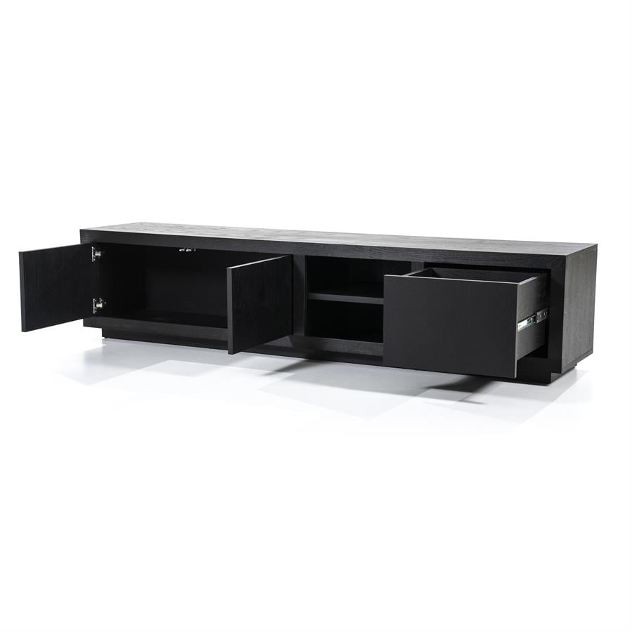 Eleonora-TV-meubel-Helsinki-200-cm-2-drs-1-lade-zwart-3