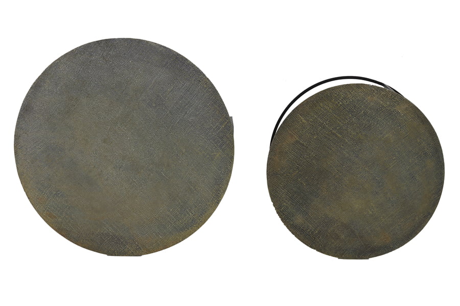 Salontafel set van 2 RENGO antiek brons