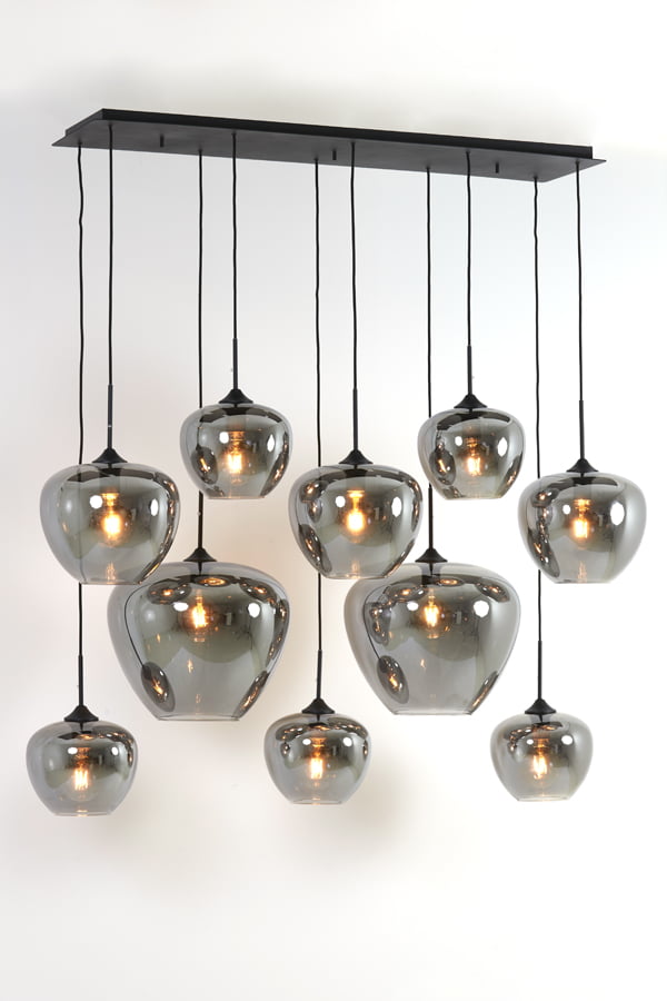 Hanglamp MAYSON smoke + mat zwart