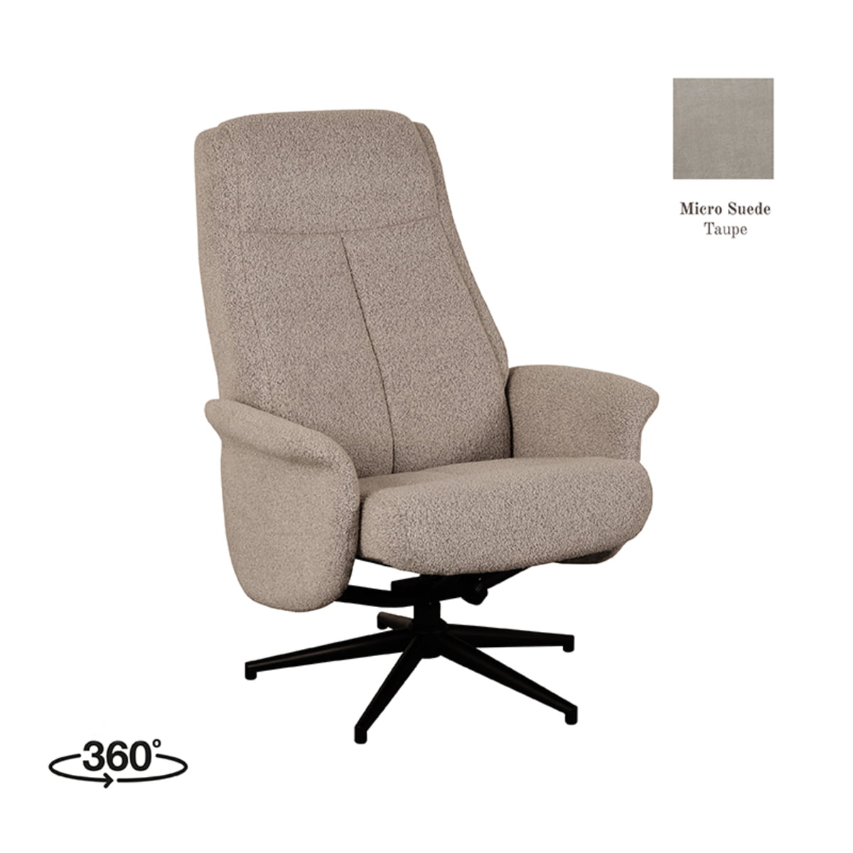 Fauteuil Bergen Micro Suede Taupe
