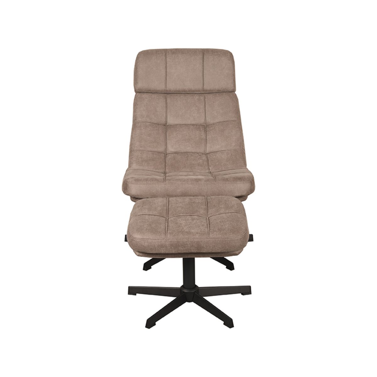 Fauteuil Alvar Met Voetenbank Boucle Taupe