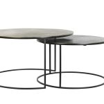 Salontafel set van 2 PRIMO brons - mat zwart