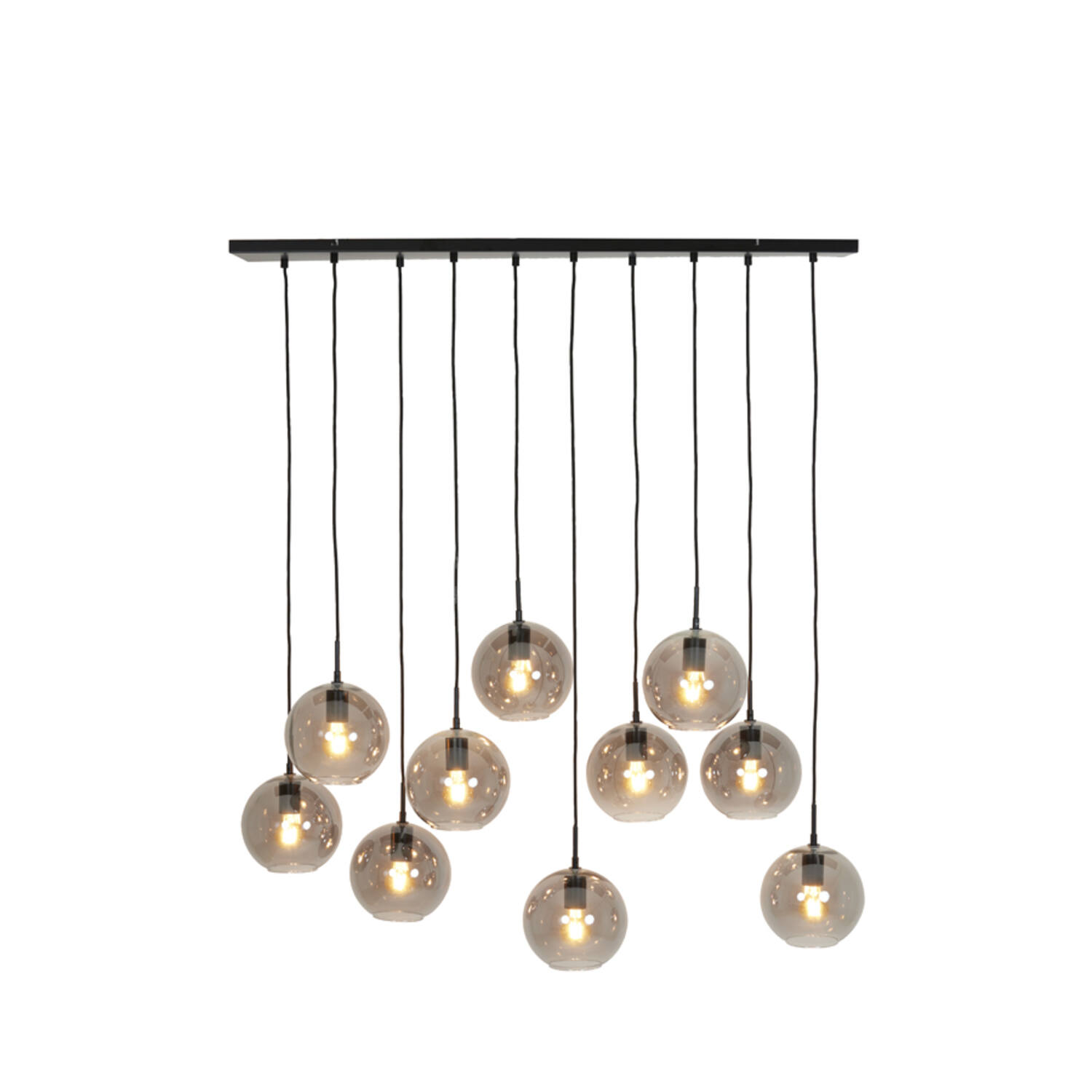Hanglamp 10L Subar Matzwart Smoke Glas