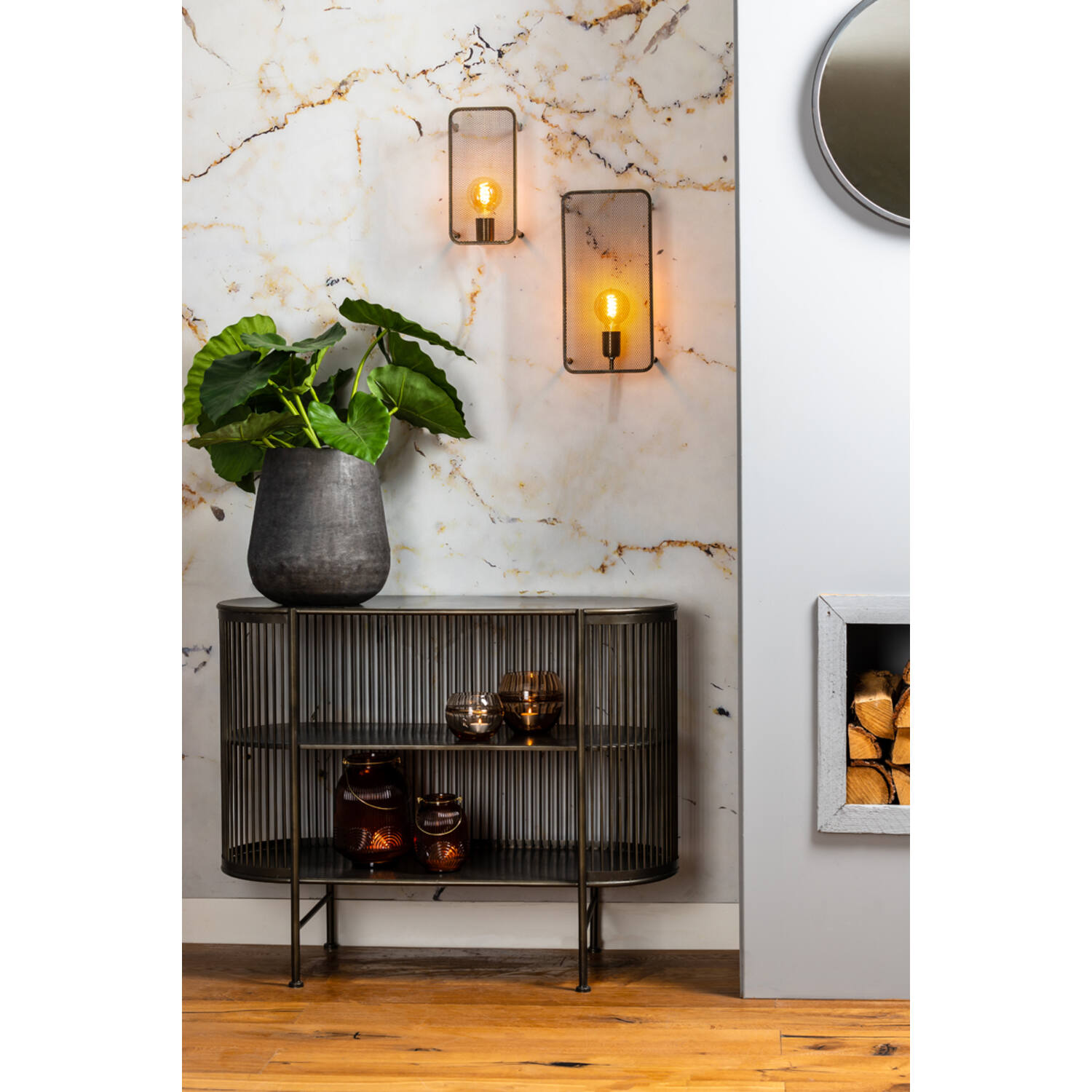 Pot deco set van 2 GENOLU mat zwart