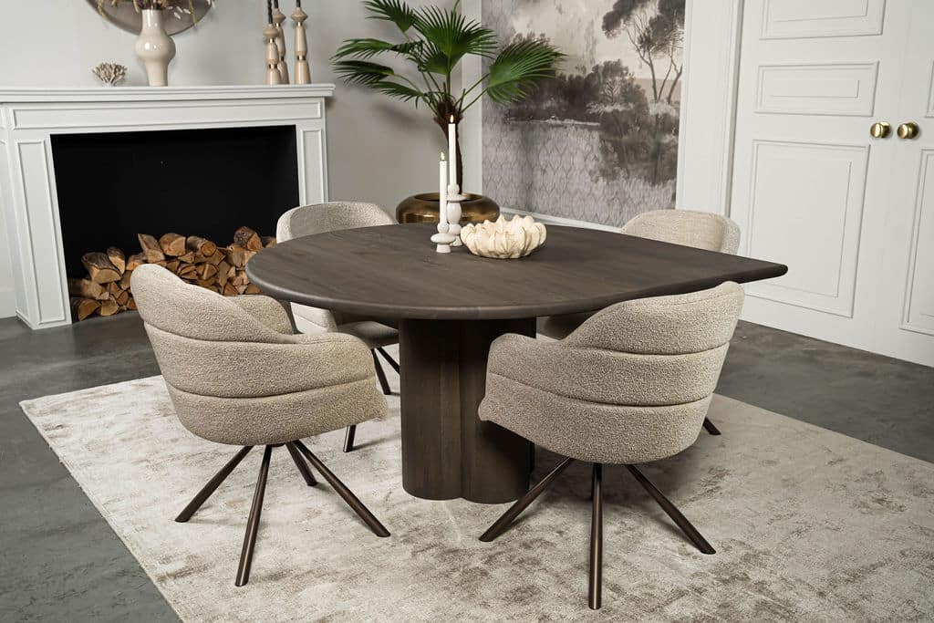 Druppelvormige Eikenhouten Eettafel Lyon