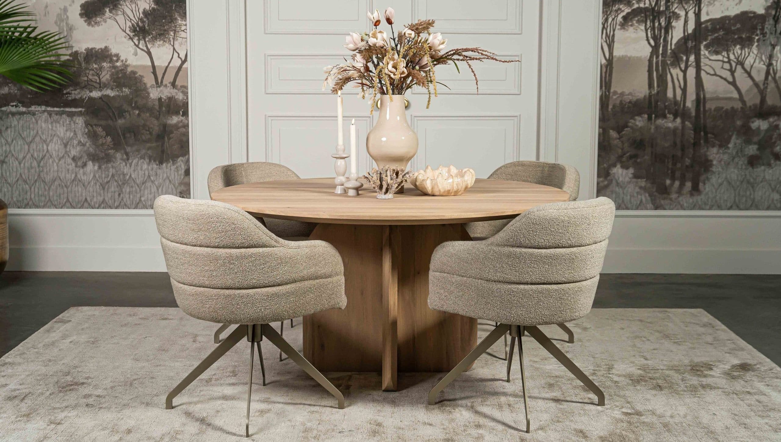 Ronde Eikenhouten Eettafel Nantes