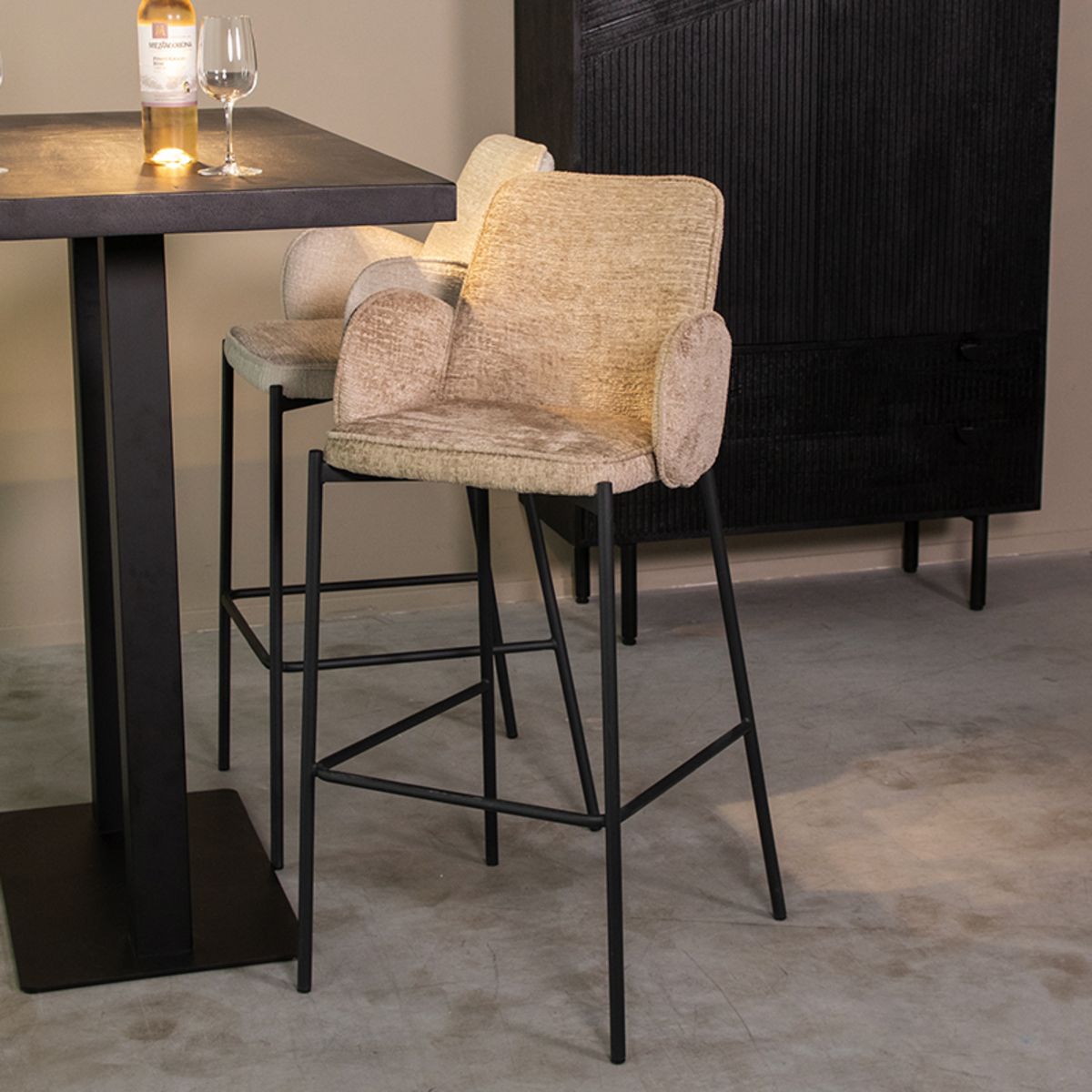 Barkruk Joni Velours Beige