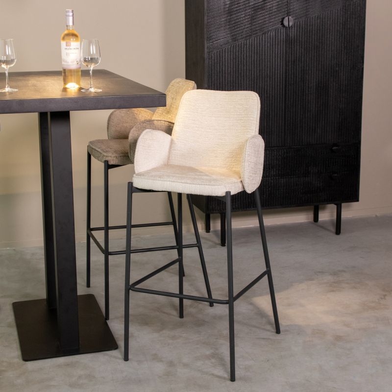 Barkruk Joni Velours Creme Elegance