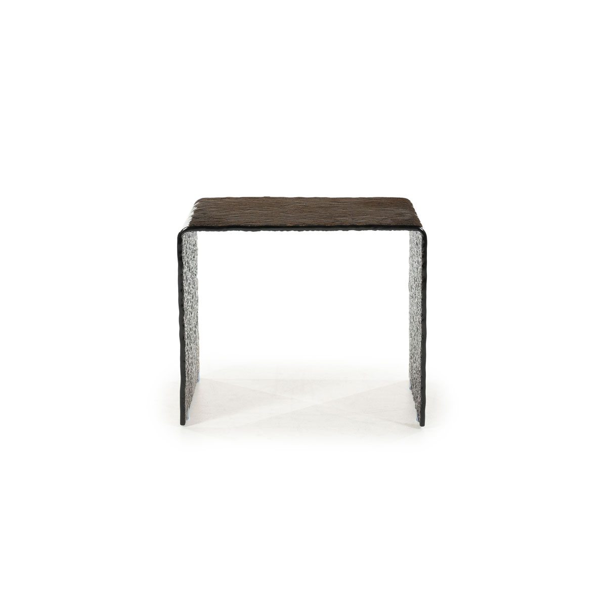 Bijzettafel Ripple Donkerbruin Glas 50×45 cm