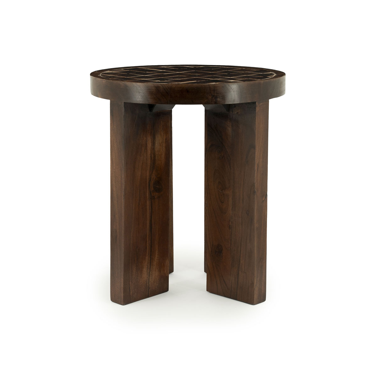Bijzettafel TiledUp Mangohout & Keramiek 40×40 cm
