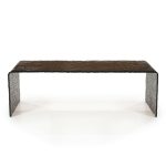 Salontafel Ripple Donkerbruin Glas 110x55 cm