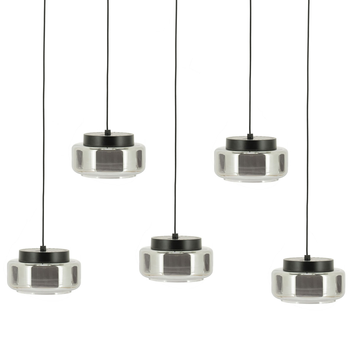 Verstelbare Hanglamp Pivot Glas 5 Lampen