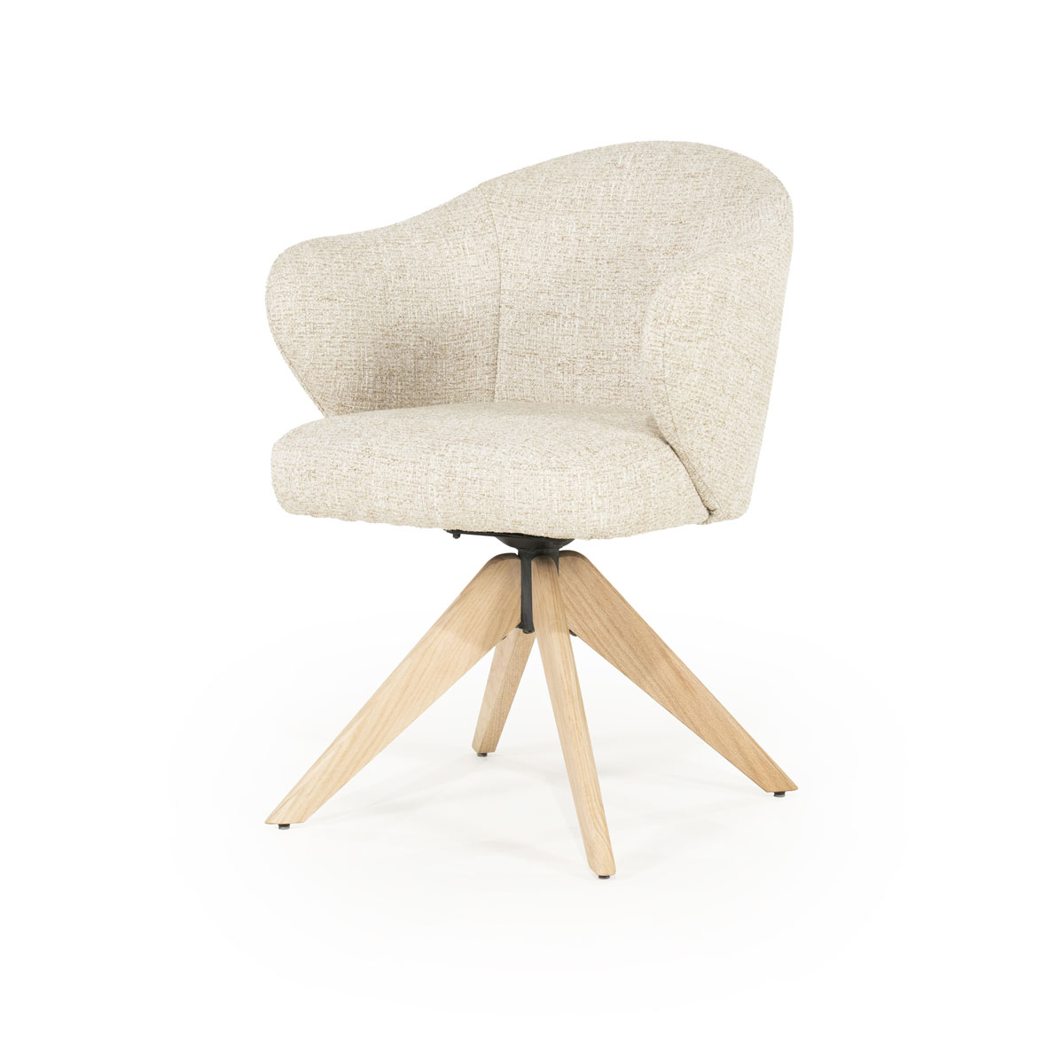 Armstoel Connor Draaibaar naturel beige Donna