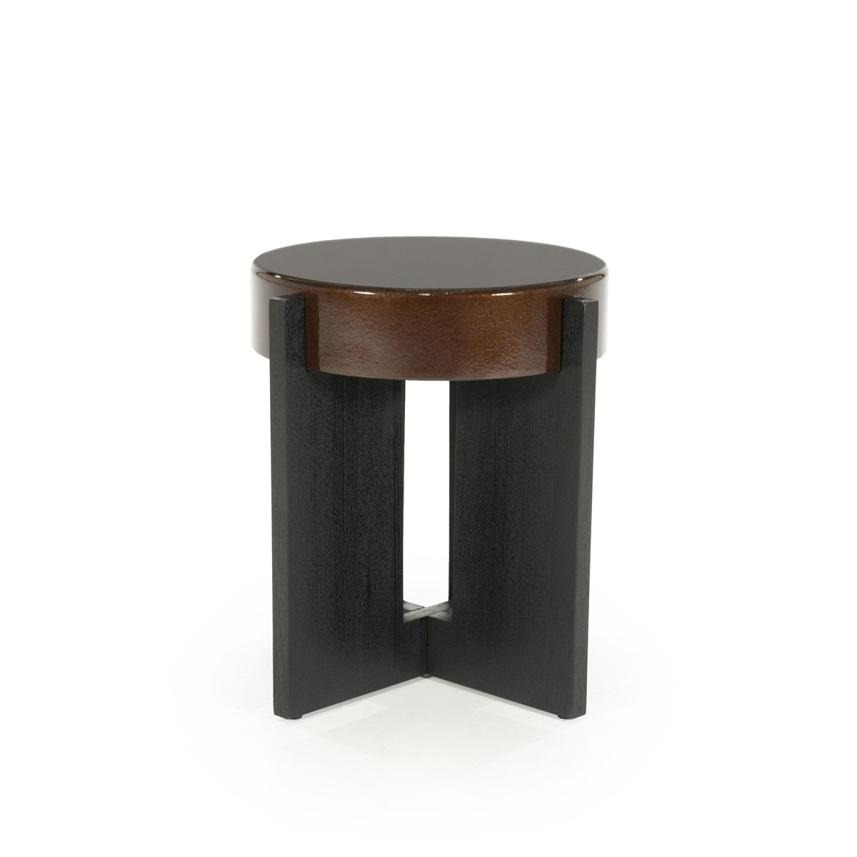 Bijzettafel Juliet Rond Bruin 40×40 cm