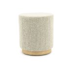 Poef Avah Rond Taupe Mantz 41x41 cm