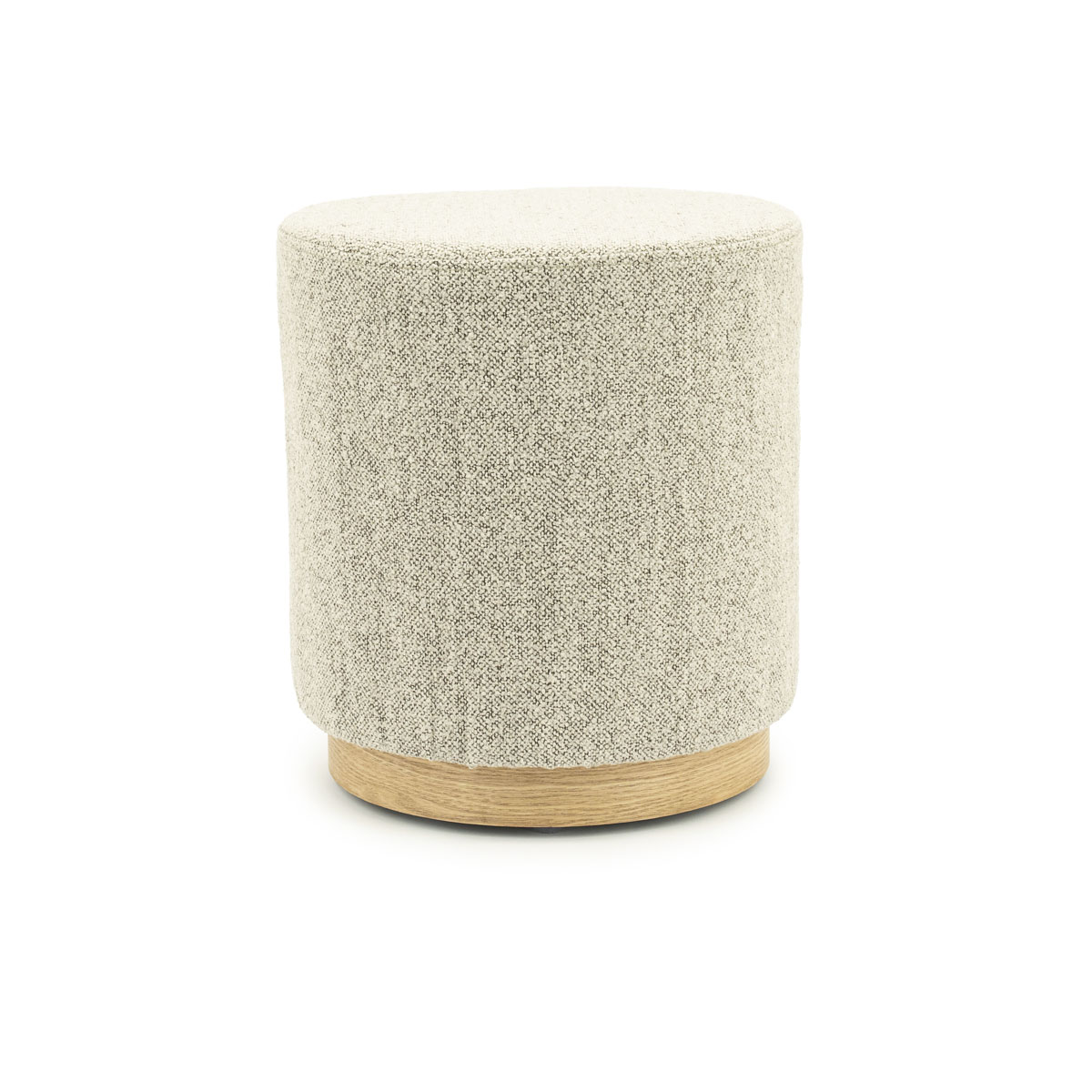 Poef Avah Rond Taupe Mantz 41×41 cm