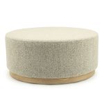 Poef Avah Rond Taupe Mantz 80x80 cm