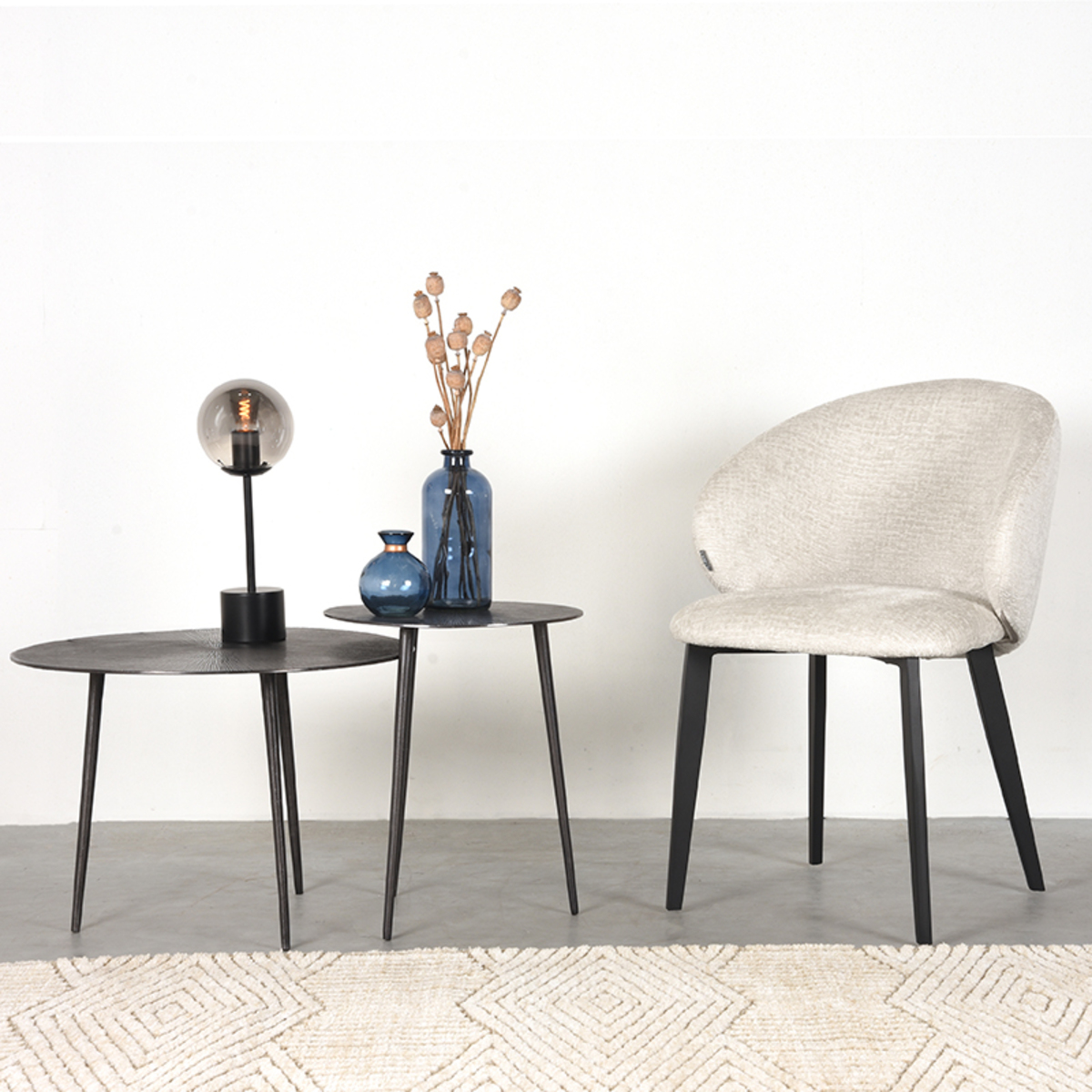 Eetkamerstoel Logan Suede Creme