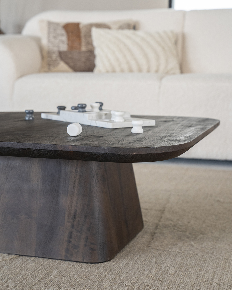 Salontafel Aron Vierkant Mangohout Bruin 80×80 cm