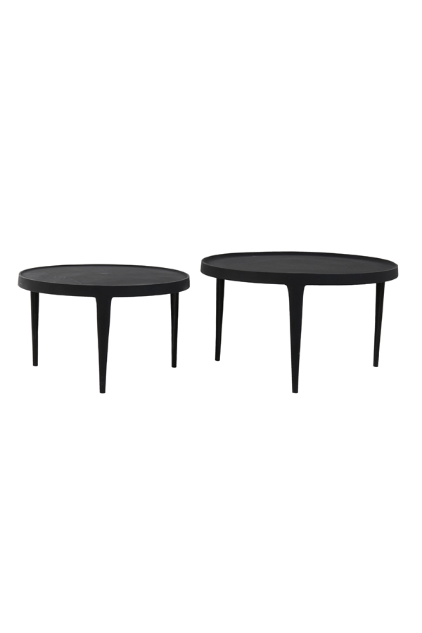 Salontafel set van 2 TOBIAS zwart