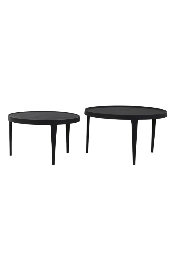 Salontafel set van 2 TOBIAS zwart