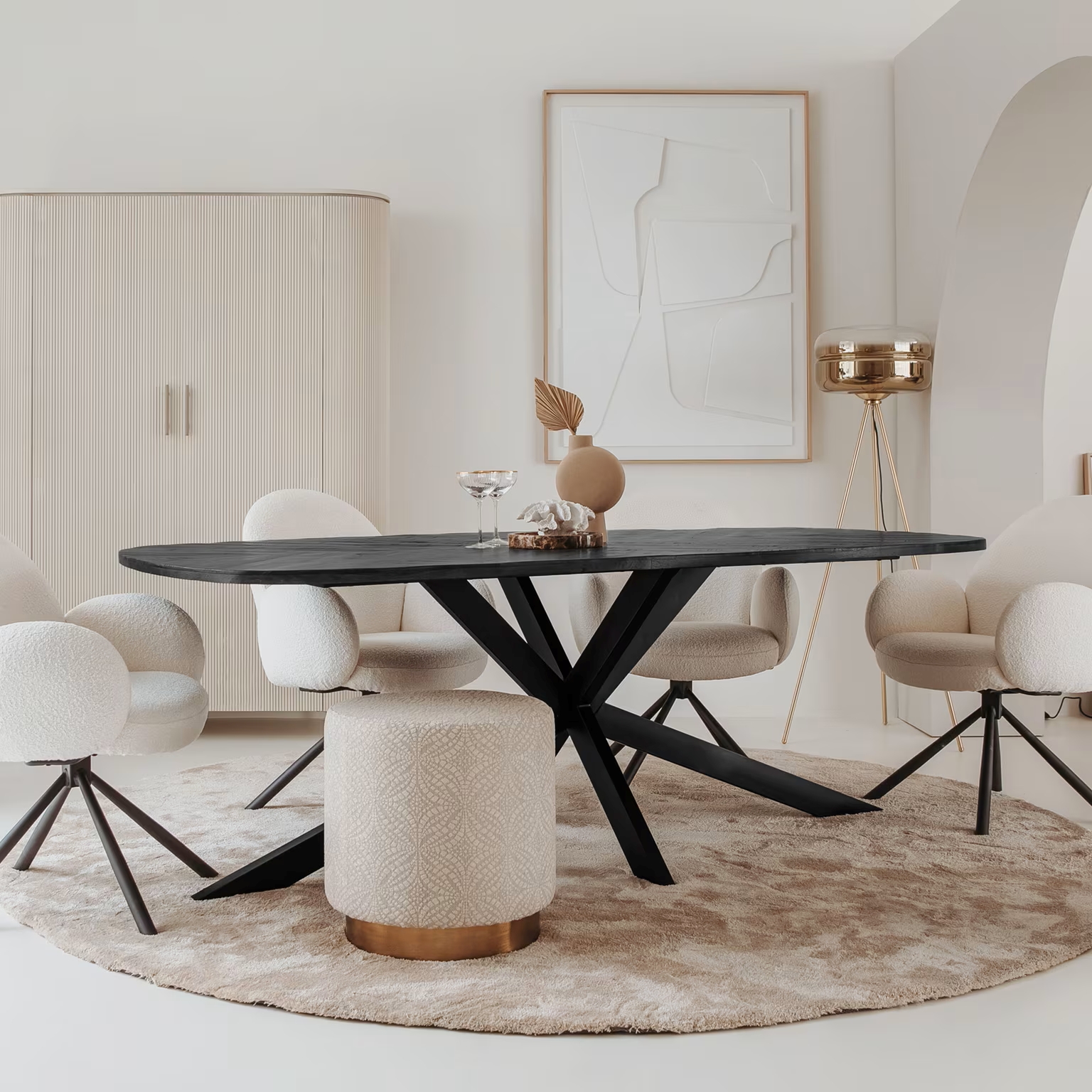 Deens Ovale Eetkamertafel Silvi Zwart