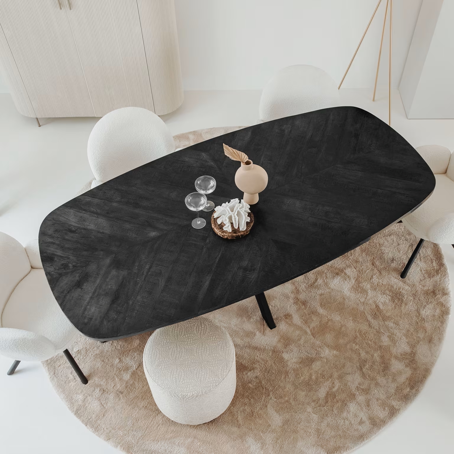 Deens Ovale Eetkamertafel Silvi Zwart