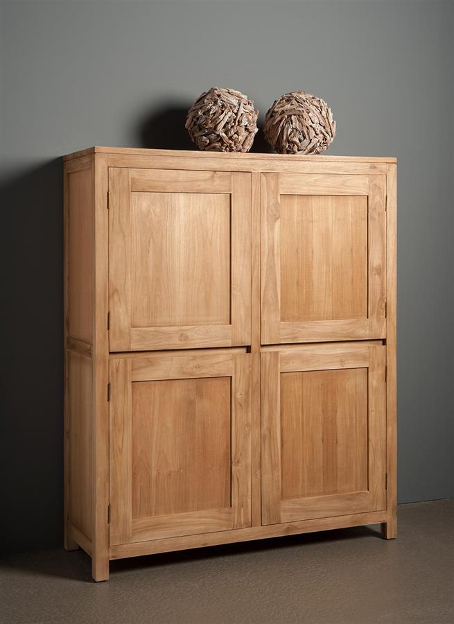 Opbergkast Corona Teakhout Met 4 Deuren 130 cm