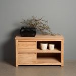 TV-meubel Corona Teakhout Met 2 Laden 100 cm
