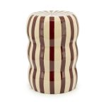 Bijzettafel Candice Beige Burgundy 28x28 cm
