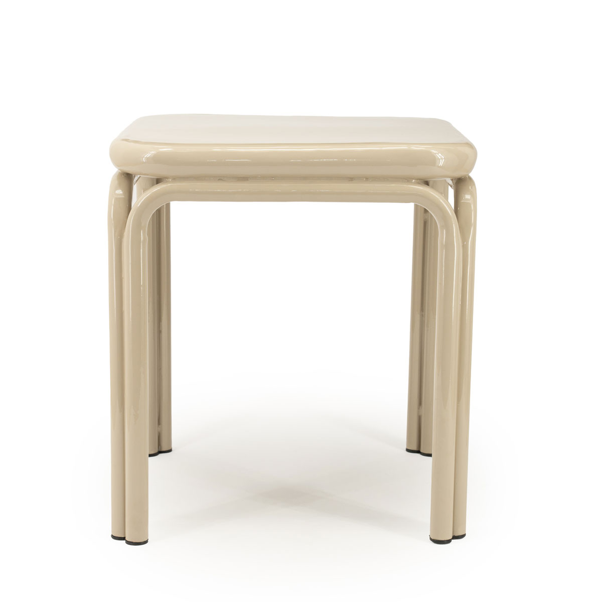 Bijzettafel Zilo Metaal Beige 43×43 cm