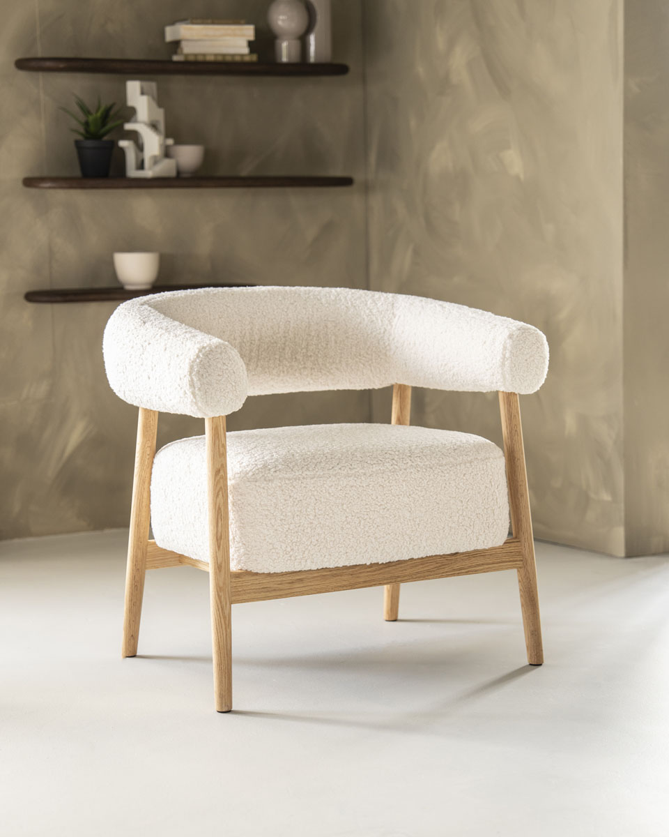 Fauteuil Mysa Eikenhout Beige