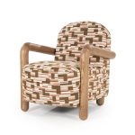 Fauteuil Retrova Hout Grafische Print