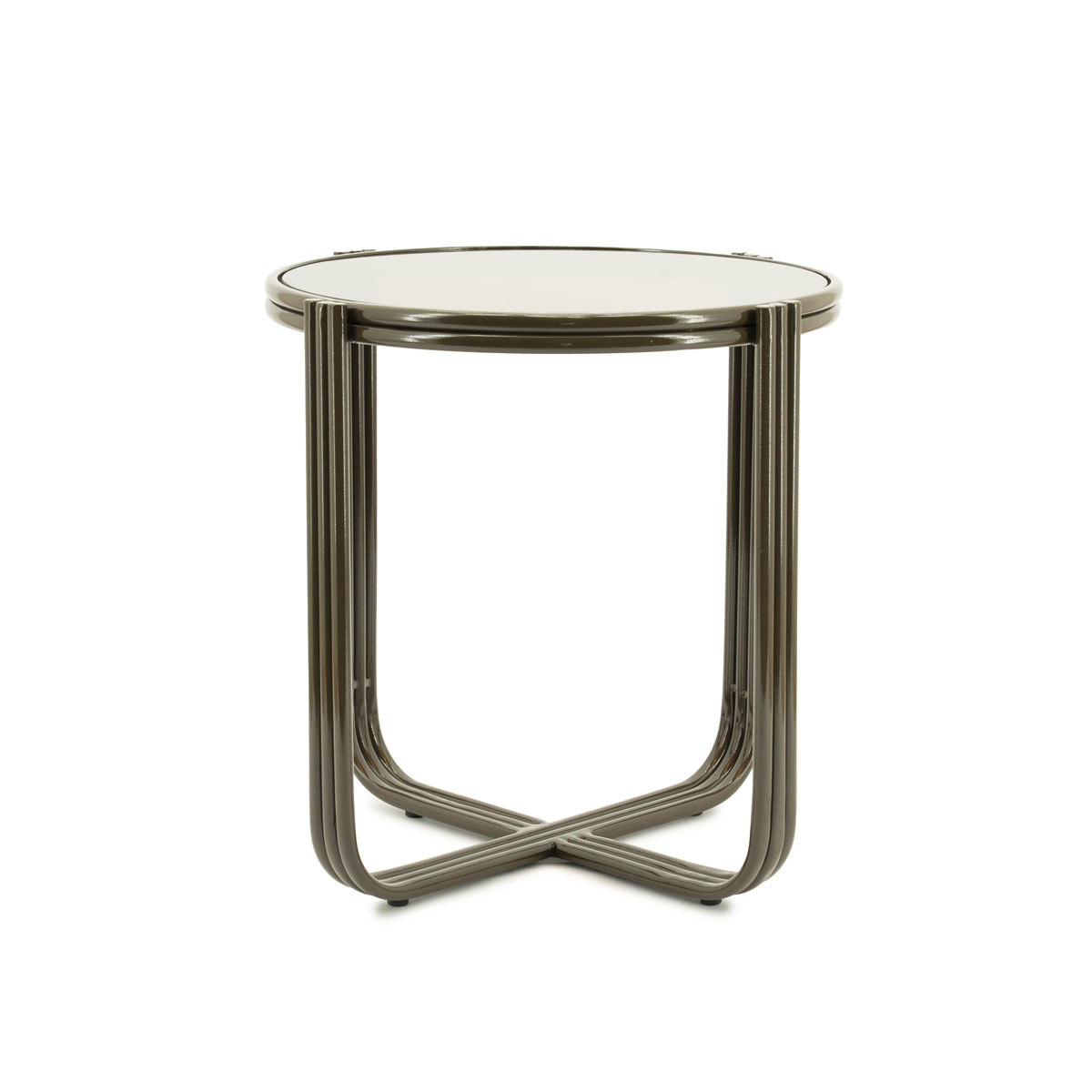 Ronde Bijzettafel Groovy Bruin 43×43 cm