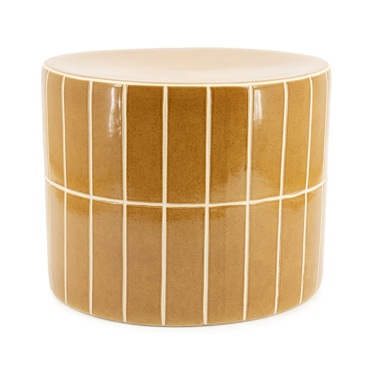 Ronde Bijzettafel TileTastic Mosterd 42×42 cm
