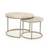 Salontafel Alvar Set van 2 Marmer Bruin