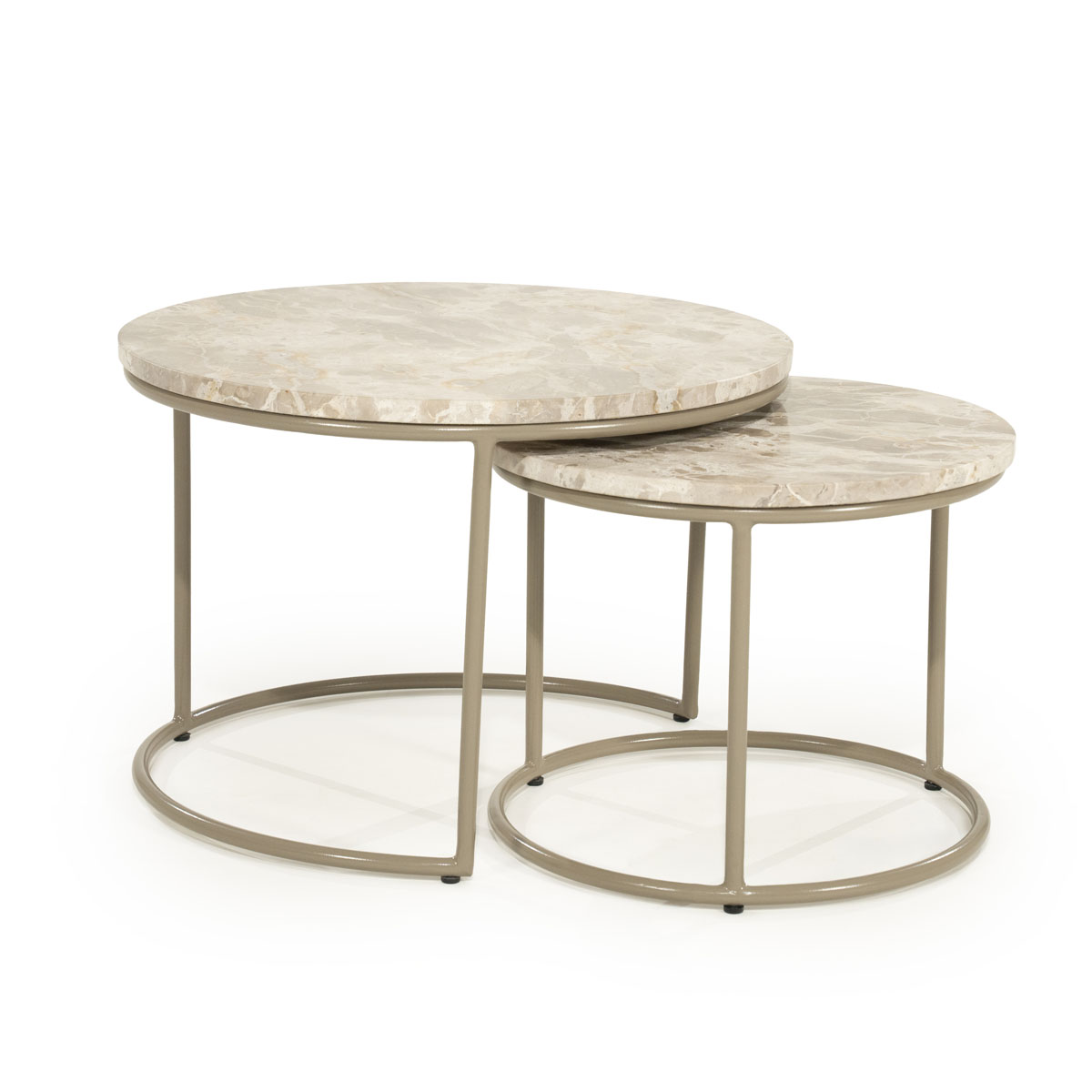 Salontafel Alvar Set van 2 Marmer Bruin