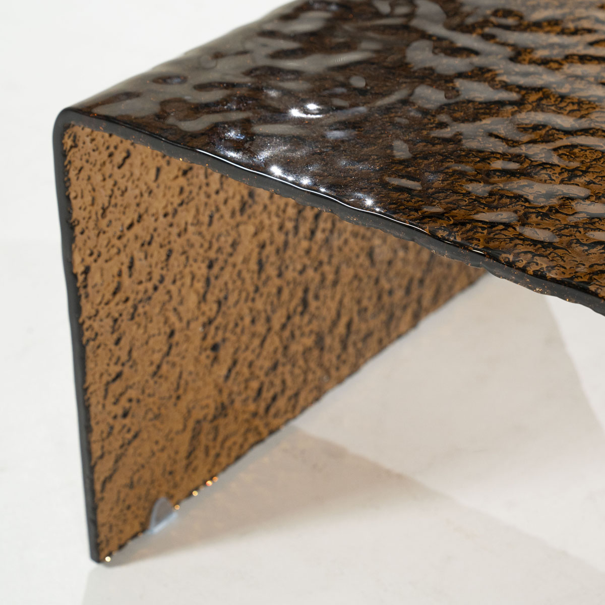 Salontafel Ripple Donkerbruin Glas 110×55 cm