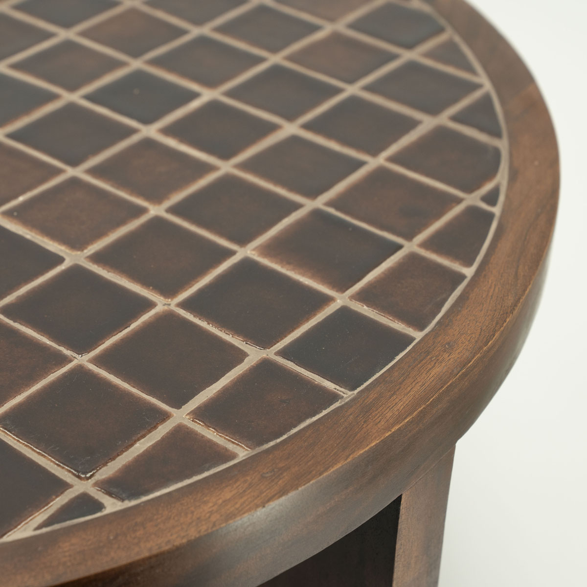 Salontafel TiledUp Mangohout & Keramiek 70×70 cm