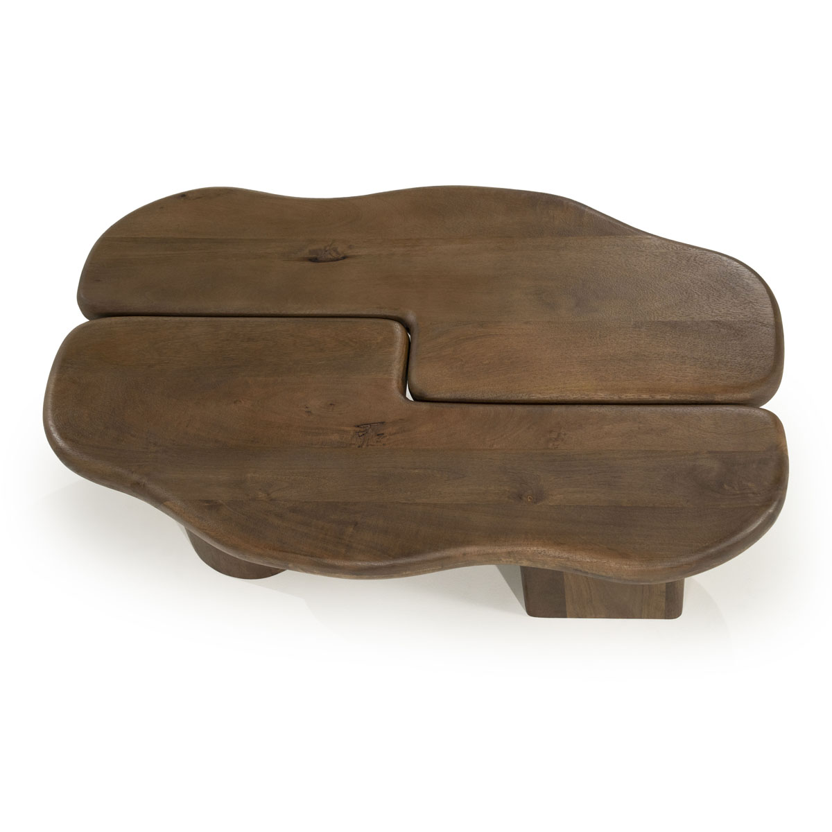 Salontafel Yuo Mangohout Set van 2 Bruin