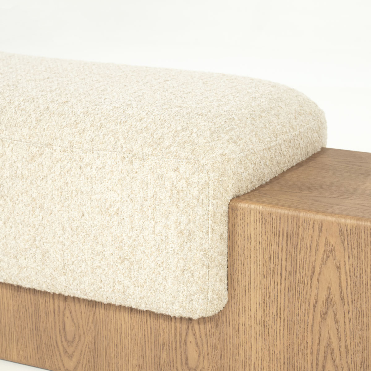 Bankje George Bouclé en Essenhout Beige 133 cm