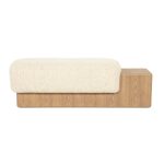 Bankje George Bouclé en Essenhout Beige 133 cm