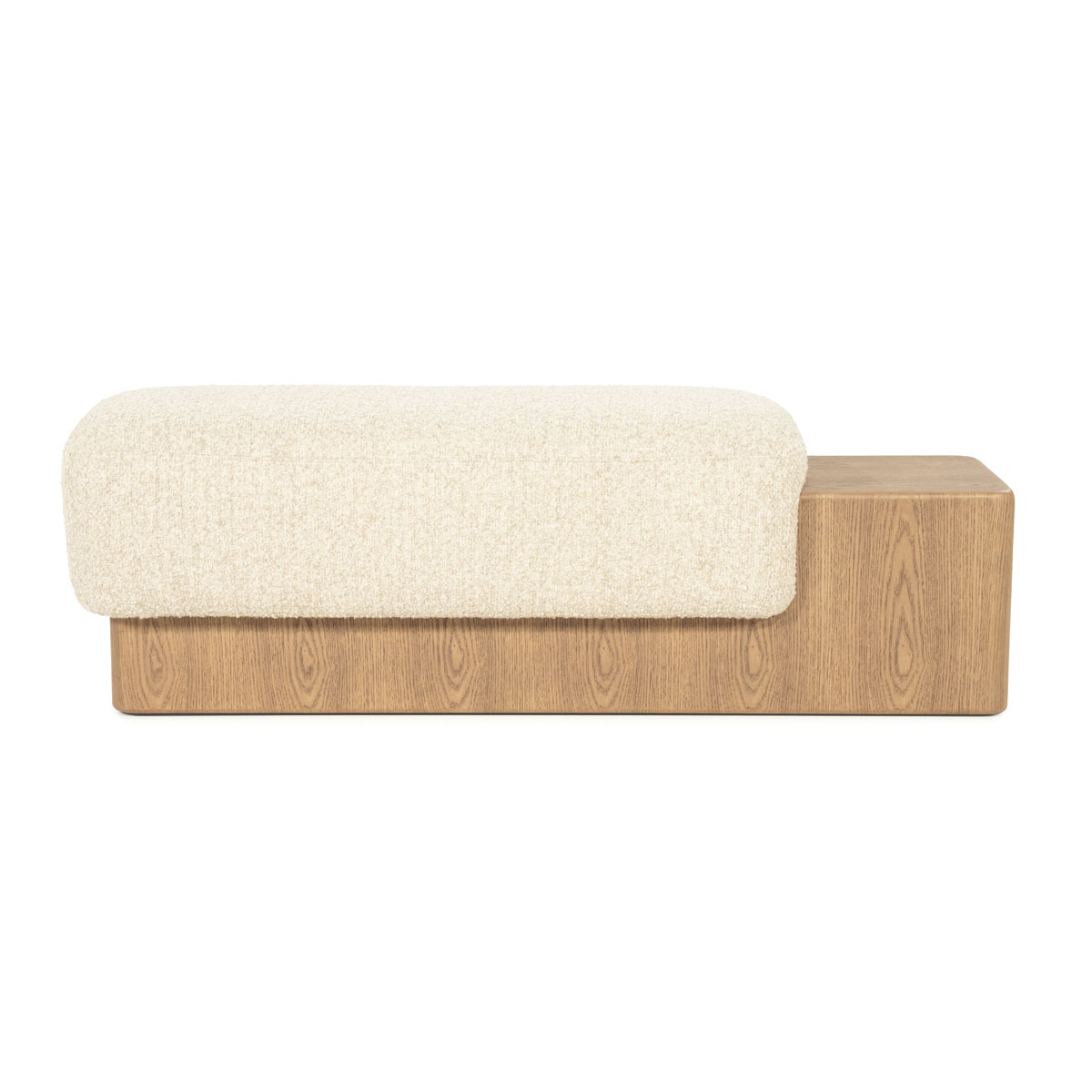 Bankje George Bouclé en Essenhout Beige 133 cm