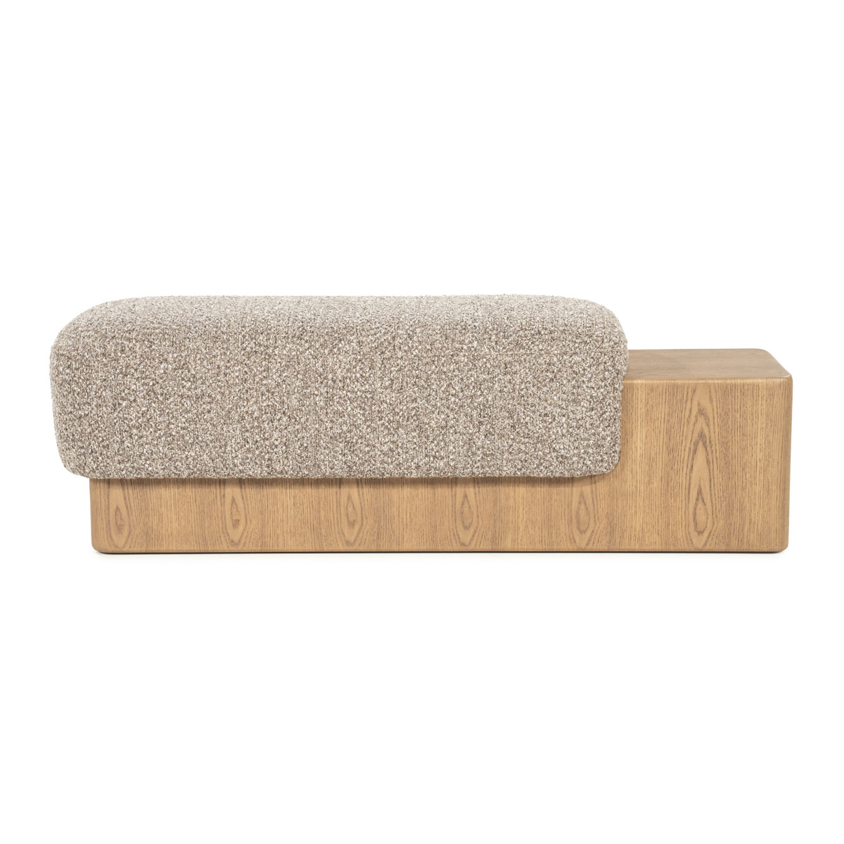 Bankje George Bouclé en Essenhout Taupe 133 cm
