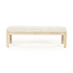 Bankje Lottie Geweven Stof en Eikenhout Beige 143 cm