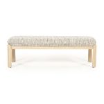 Bankje Lottie Geweven Stof en Eikenhout Taupe 143 cm
