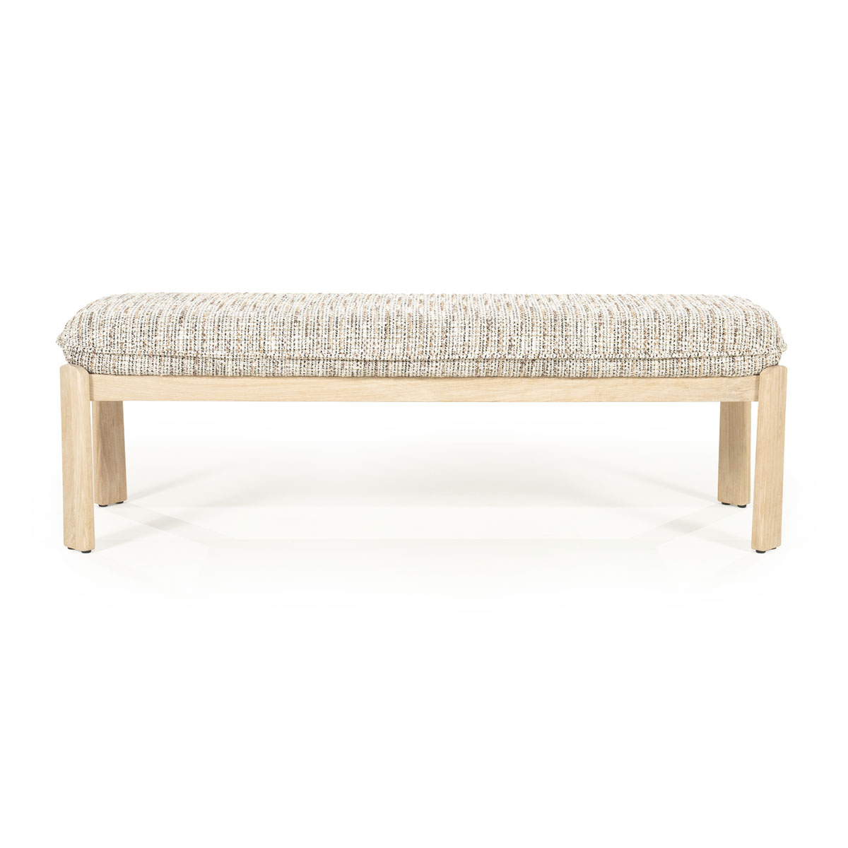 Bankje Lottie Geweven Stof en Eikenhout Taupe 143 cm